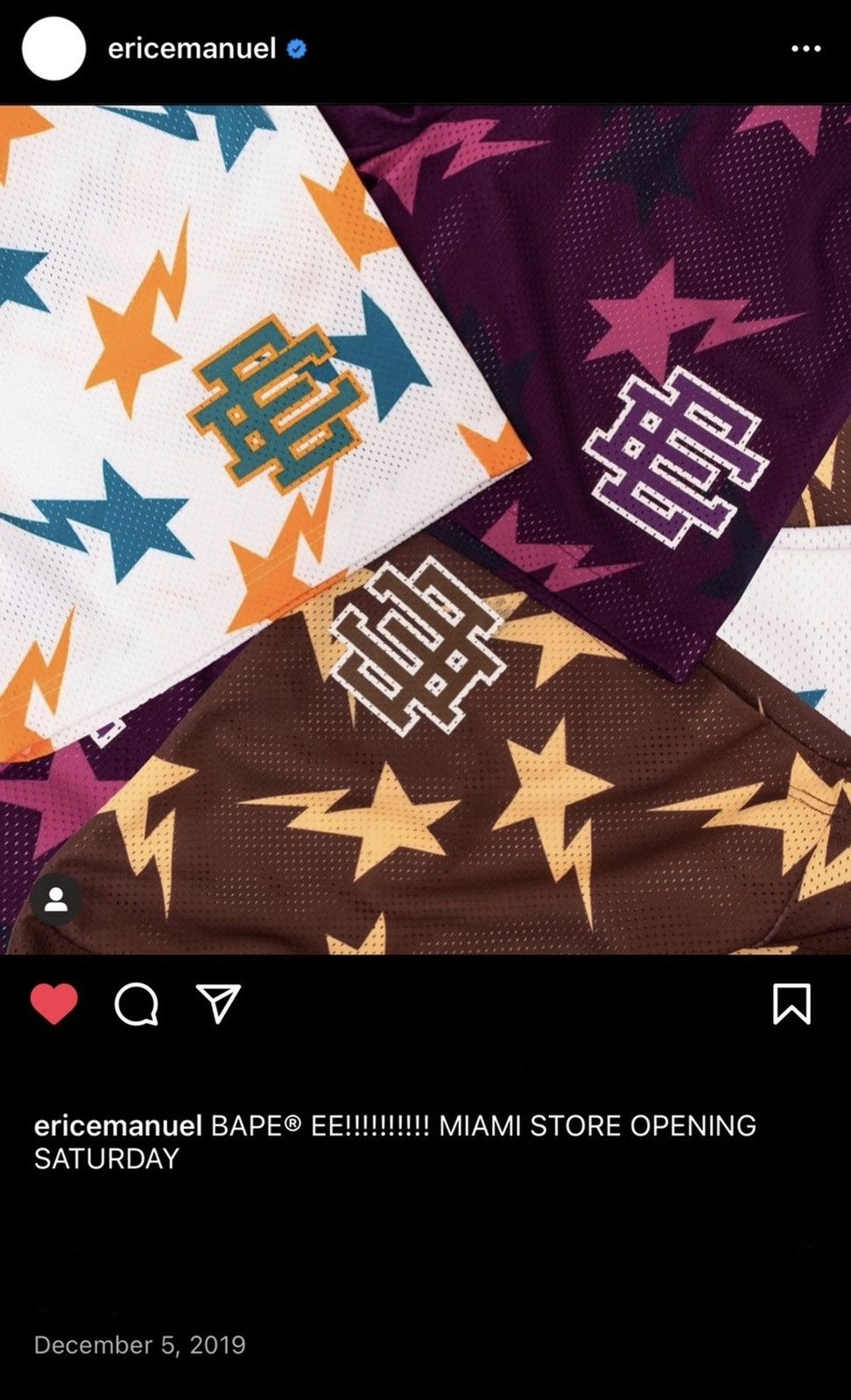 Bape × Eric Emanuel NEW Eric Emanuel x Bape Miami Basic Shorts Large Size US 34 / EU 50 - 18 Thumbnail