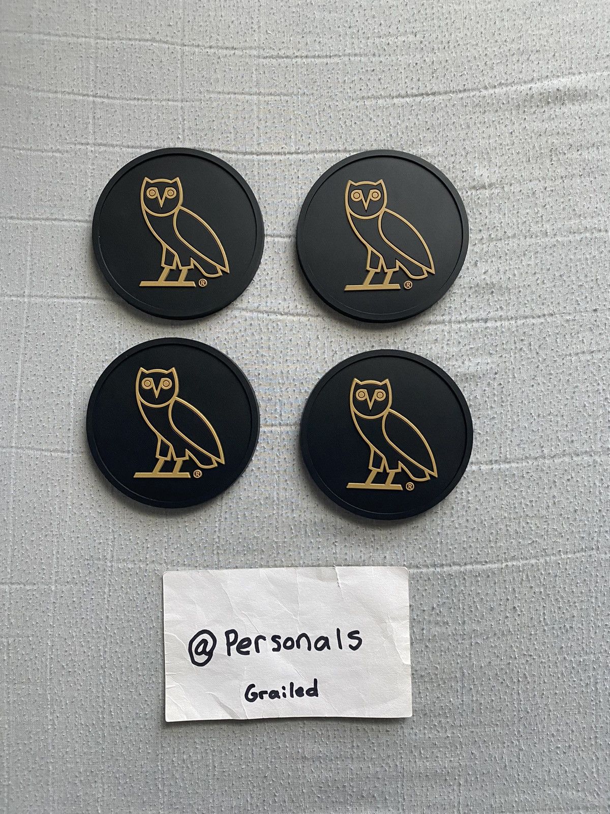 Drake × October's Very Own NEW OVO Coaster Set Black Size ONE SIZE - 1 Thumbnail