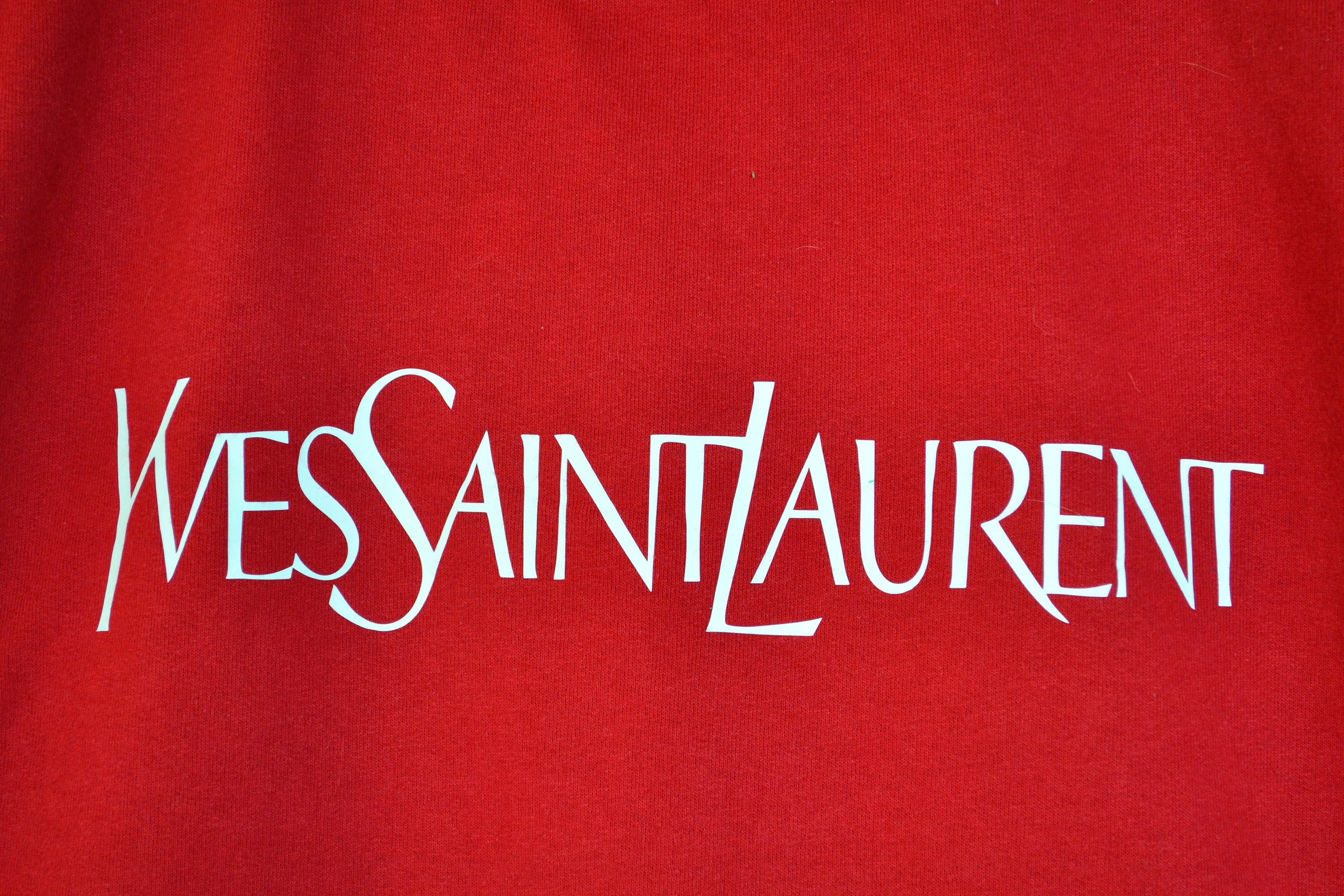 Yves Saint Laurent Yves Saint Laurent Sweatshirt Big Logo White Red Vintage Size US L / EU 52-54 / 3 - 3 Thumbnail