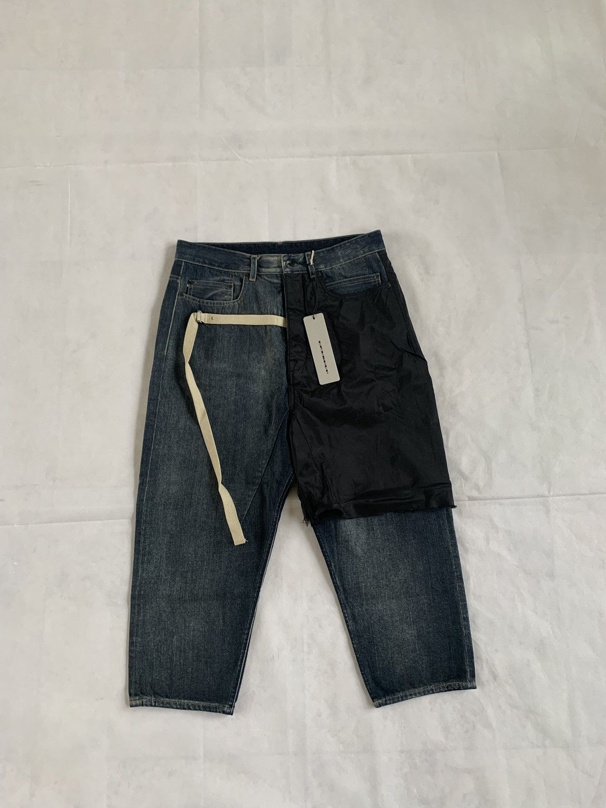 image of Rick Owens Drkshdw Combo Collapse Denim In Hustler, Men's (Size 31)