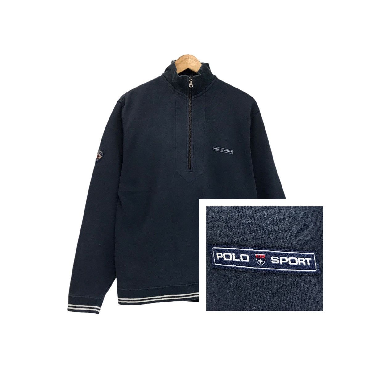 Polo Ralph Lauren × Ralph Lauren Sport × Vintage Vintage Polo Sport Ralph Lauren HalfZip Sweatshirt Size US M / EU 48-50 / 2 - 1 Thumbnail
