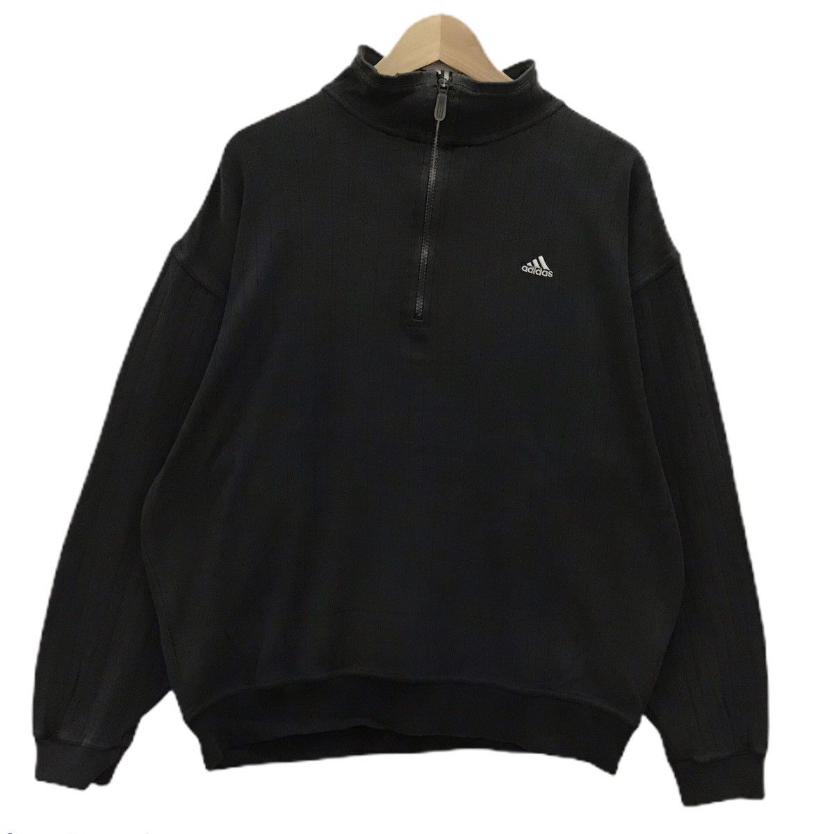Adidas × Vintage Adidas Sweatshirt Half zip Small logo Adidas Trefoils Size US M / EU 48-50 / 2 - 1 Thumbnail