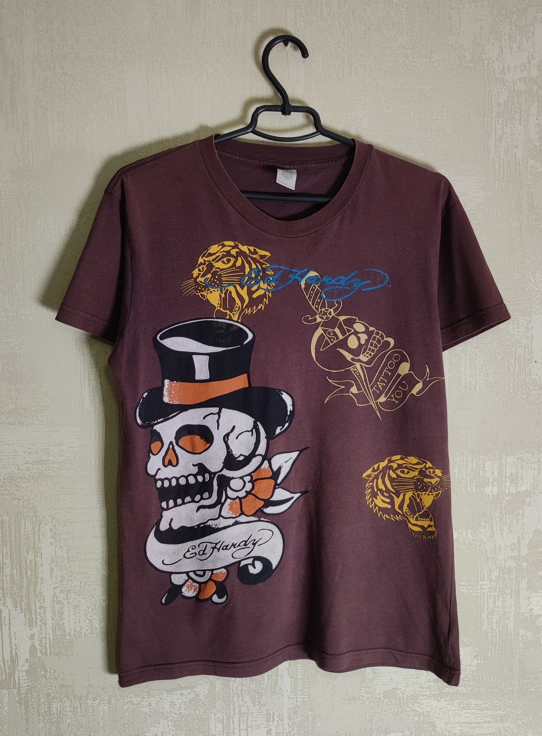 Ed Hardy × Japanese Brand × Vintage Ed Hardy Christian Audigier Hype Big Logo T-shirt Y2K Drill Size US S / EU 44-46 / 1 - 1 Thumbnail