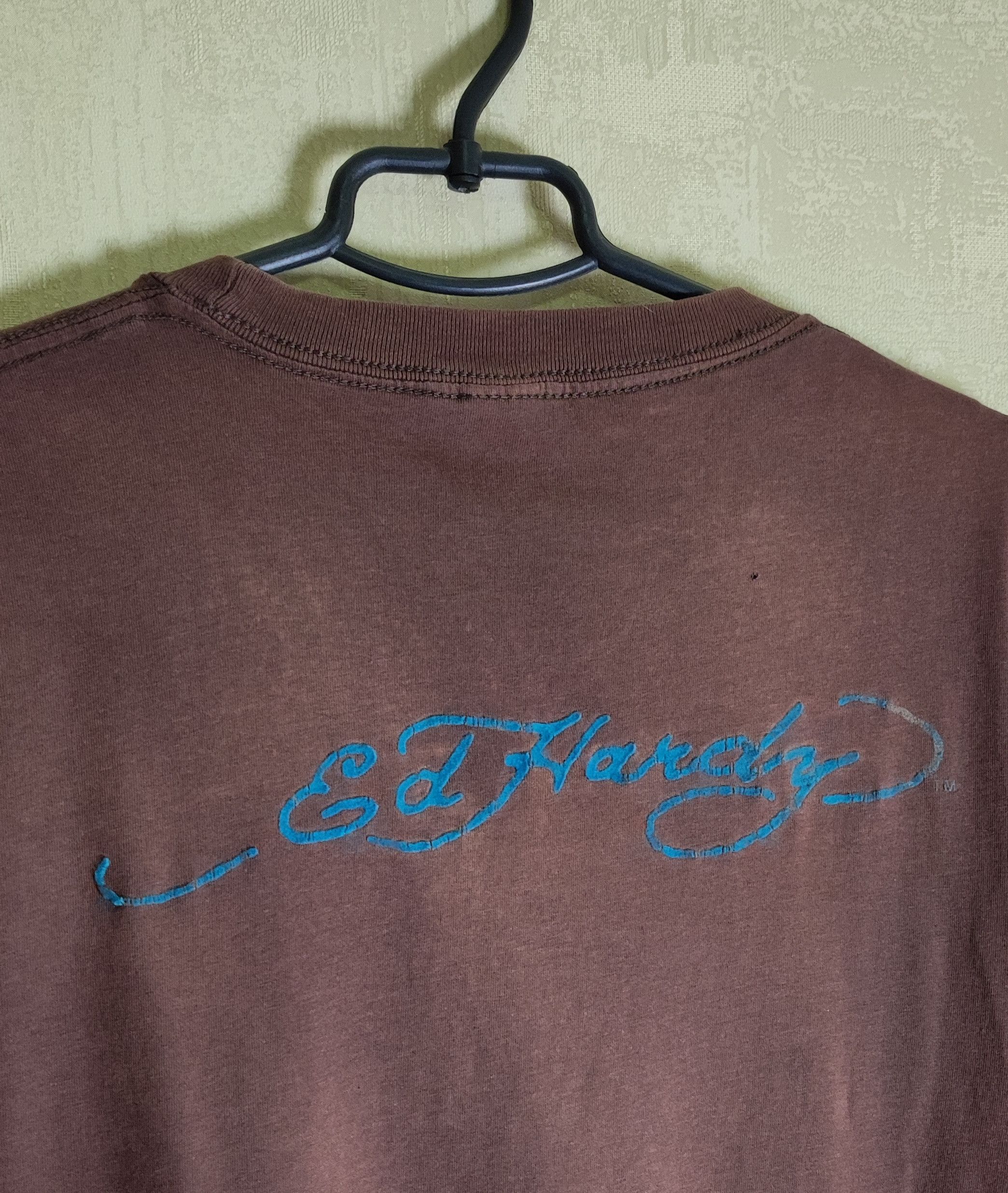 Ed Hardy × Japanese Brand × Vintage Ed Hardy Christian Audigier Hype Big Logo T-shirt Y2K Drill Size US S / EU 44-46 / 1 - 8 Thumbnail