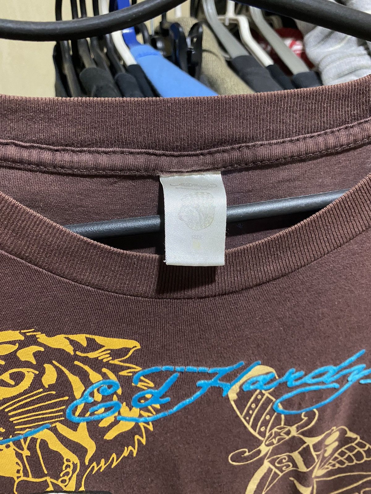 Ed Hardy × Japanese Brand × Vintage Ed Hardy Christian Audigier Hype Big Logo T-shirt Y2K Drill Size US S / EU 44-46 / 1 - 11 Thumbnail