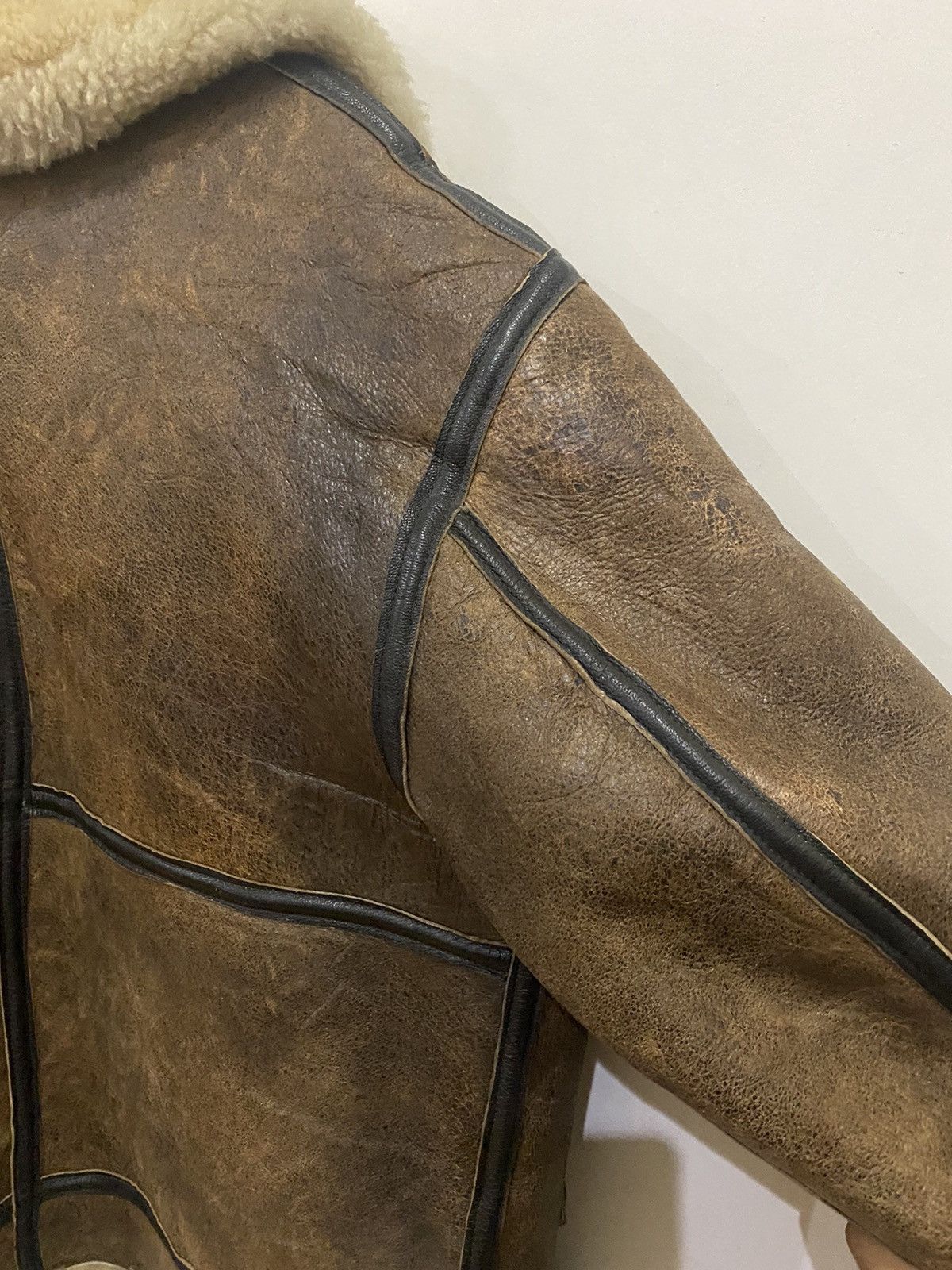 Other 🔥RARE🔥VINTAGE B-3 SHEEPSKINS ORCHARD MOTORCYCLE JACKET Size US L / EU 52-54 / 3 - 15 Thumbnail