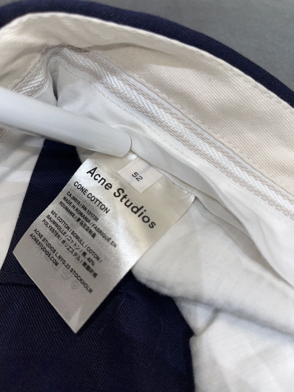 Acne Studios DS! Acne Studios Cone Cotton Dark Navy Casual Pants Size US 36 / EU 52 - 12 Thumbnail