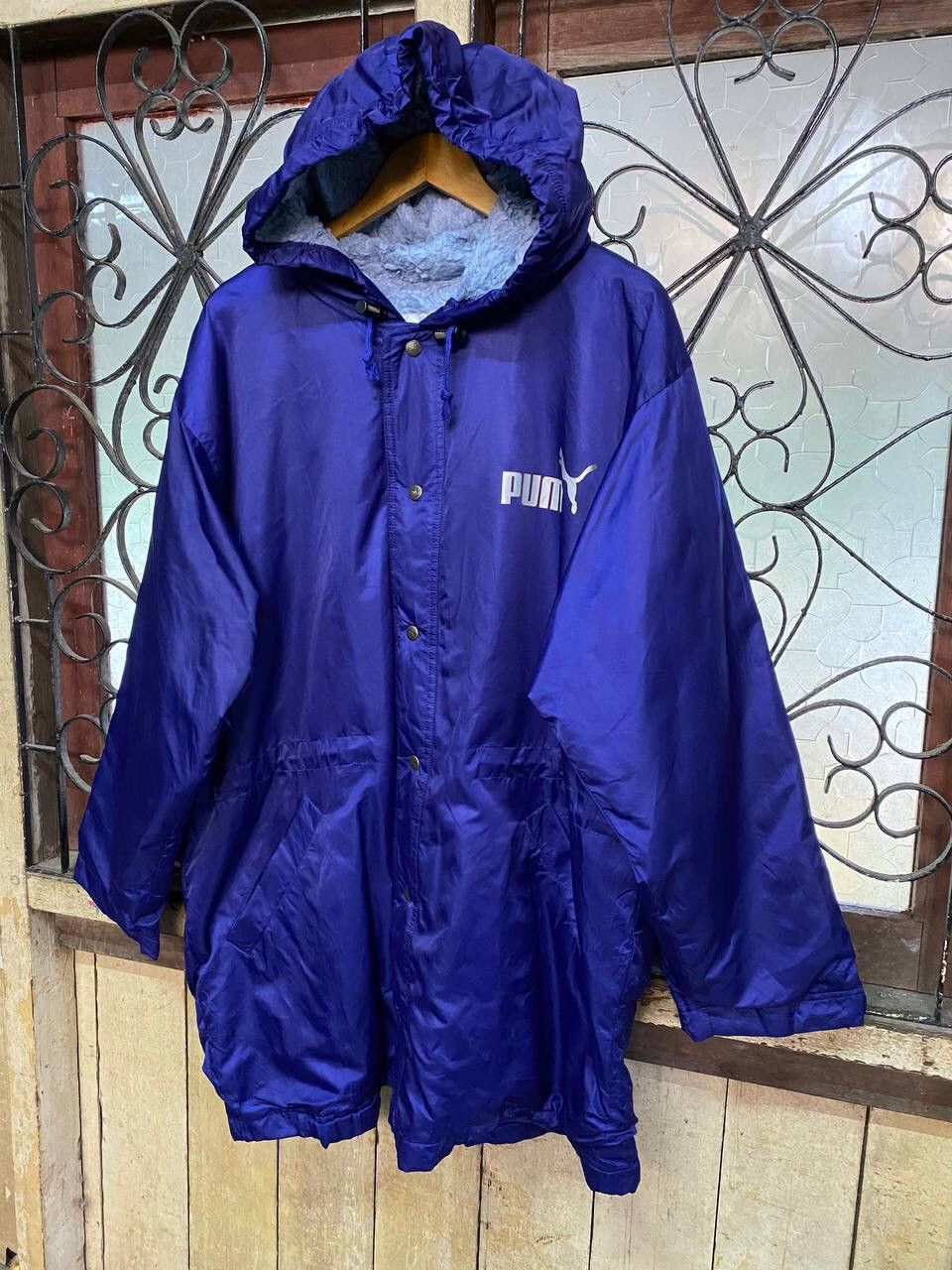 Japanese Brand Vintage Puma Big Logo Long Coach Jacket Size US XL / EU 56 / 4 - 5 Thumbnail