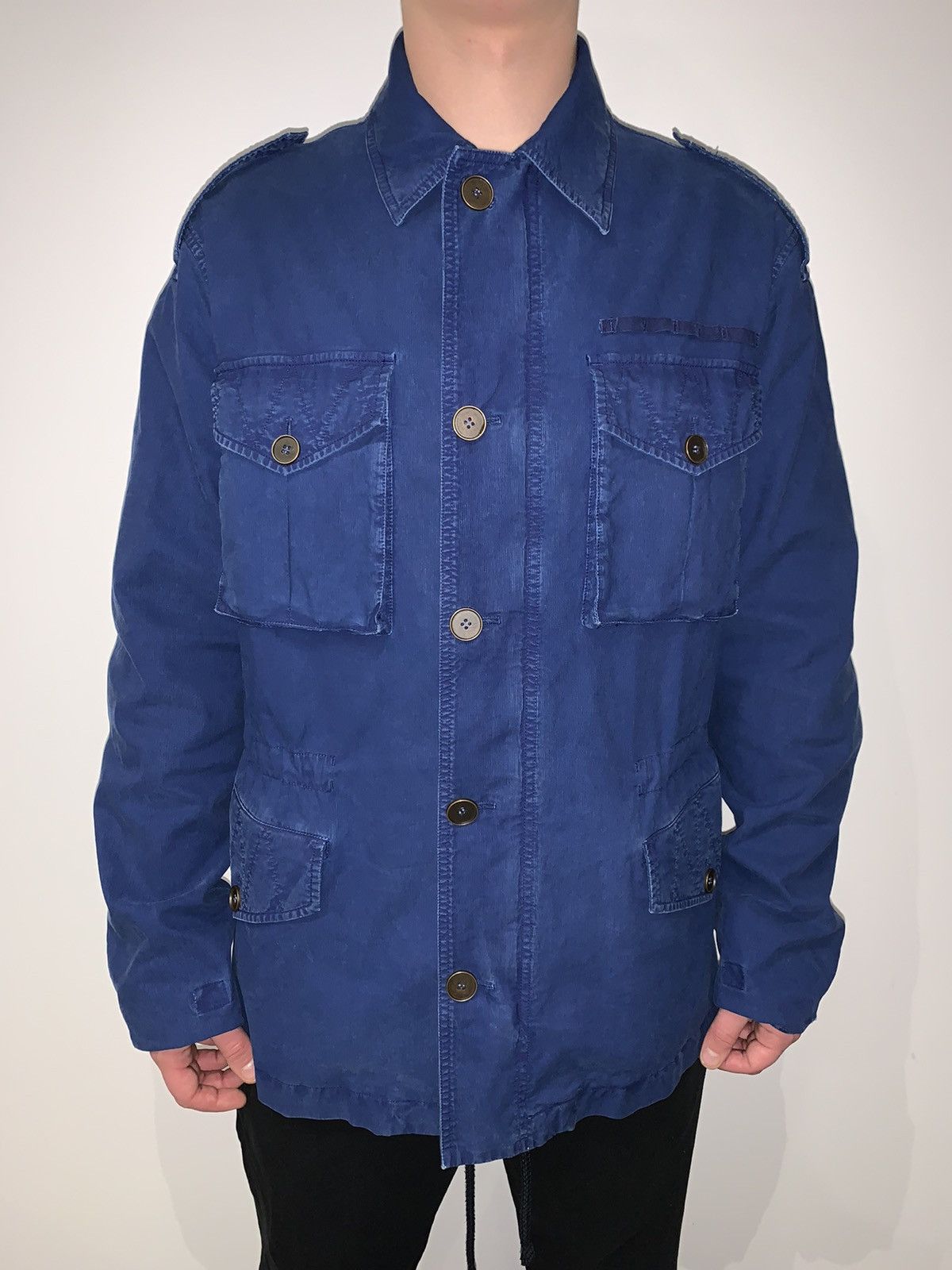 Alexander McQueen Alexander McQueen Blue Multi Pocket Light Cargo Jacket Size US L / EU 52-54 / 3 - 5 Thumbnail