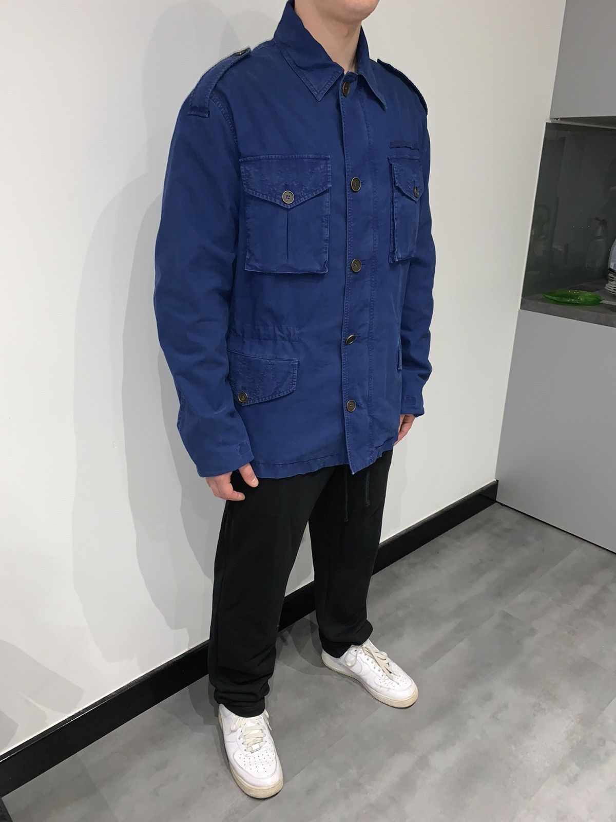Alexander McQueen Alexander McQueen Blue Multi Pocket Light Cargo Jacket Size US L / EU 52-54 / 3 - 1 Thumbnail