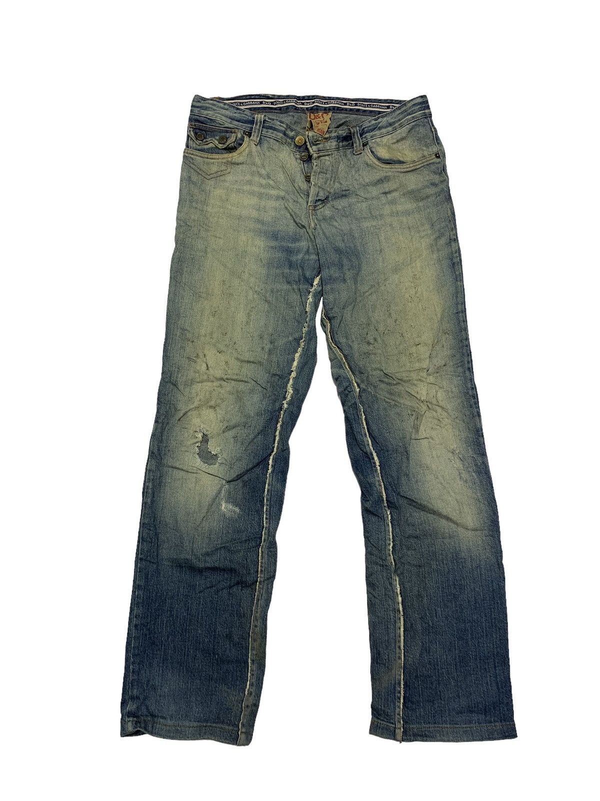 Dolce & Gabbana 🔥D&G MAN DISTRESSED DENIM W34 Size US 34 / EU 50 - 1 Thumbnail