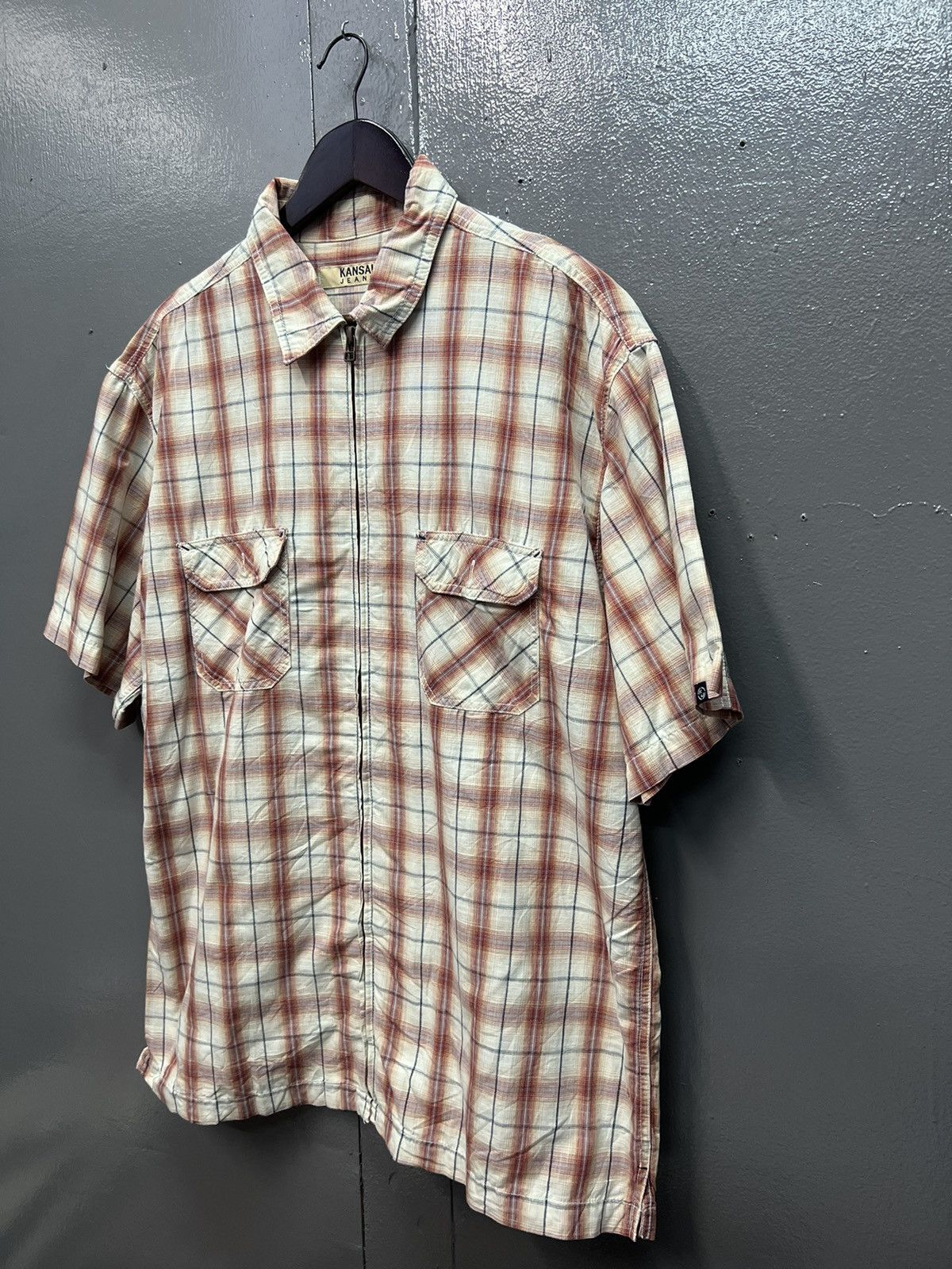 Japanese Brand KANSAI JEANS ZIPPER SHIRT DOUBLE POCKET Size US L / EU 52-54 / 3 - 3 Thumbnail