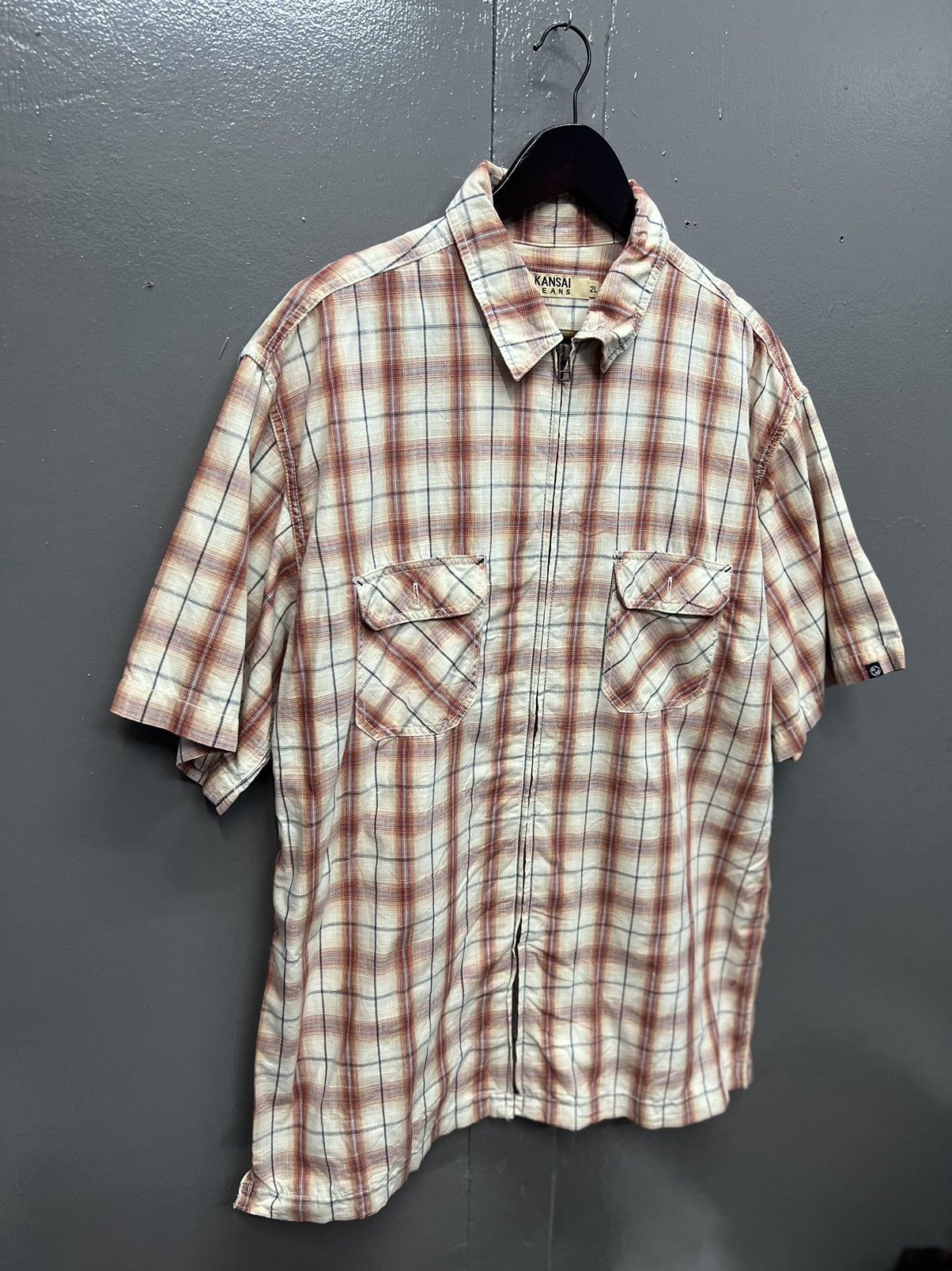 Japanese Brand KANSAI JEANS ZIPPER SHIRT DOUBLE POCKET Size US L / EU 52-54 / 3 - 2 Thumbnail
