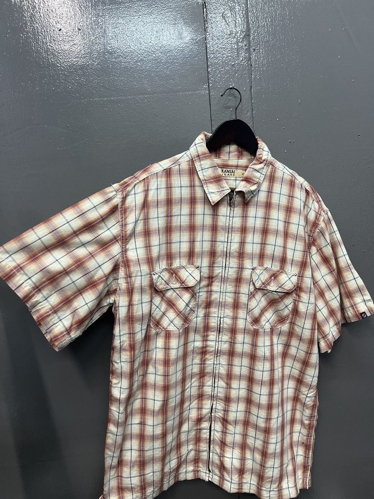 Japanese Brand KANSAI JEANS ZIPPER SHIRT DOUBLE POCKET Size US L / EU 52-54 / 3 - 4 Thumbnail
