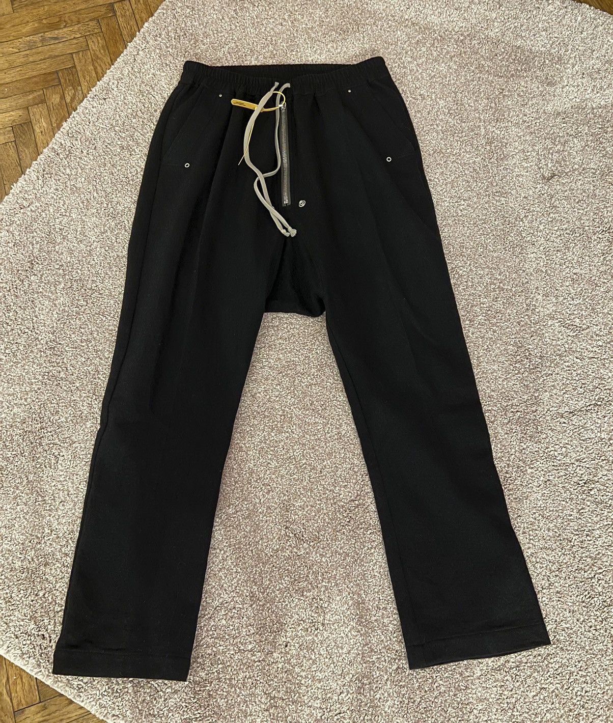 image of Rick Owens Aw21 Gethsemane Bela Pants in Black, Men's (Size 34)