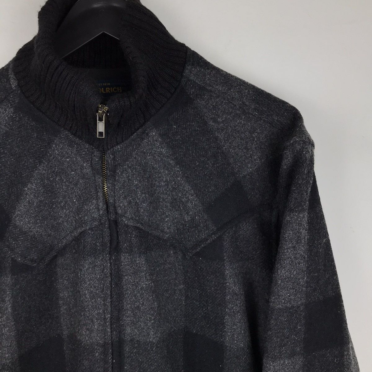 Vintage × Woolrich Woolen Mills Vintage Woolrich Checkered Grid Design Wool Zipper Jacket Size US M / EU 48-50 / 2 - 4 Thumbnail