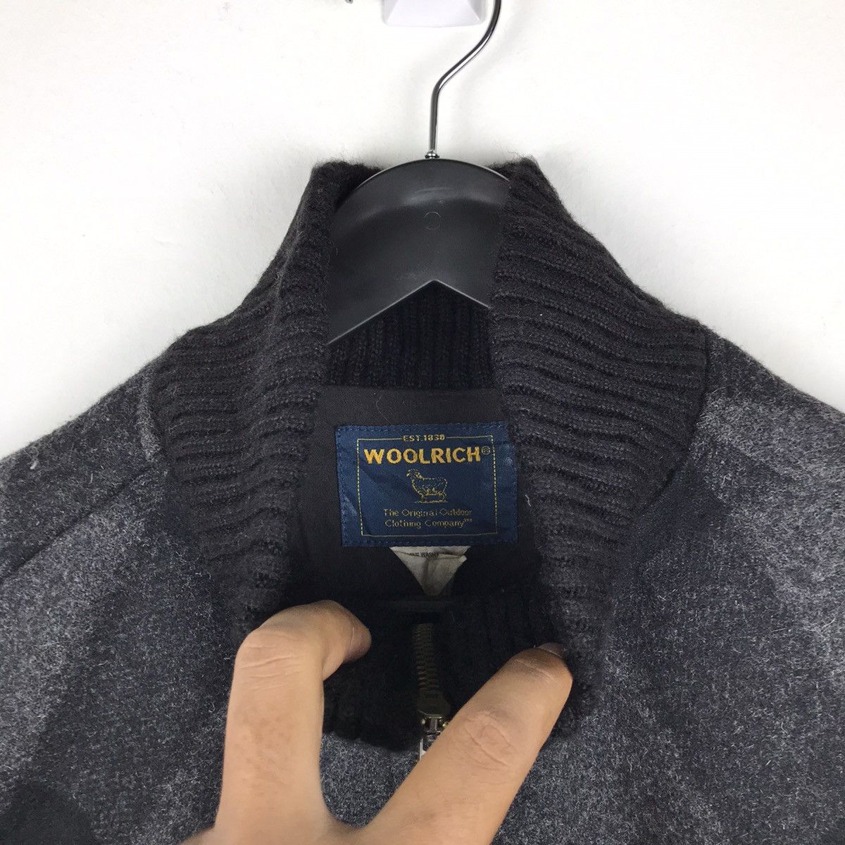 Vintage × Woolrich Woolen Mills Vintage Woolrich Checkered Grid Design Wool Zipper Jacket Size US M / EU 48-50 / 2 - 5 Thumbnail