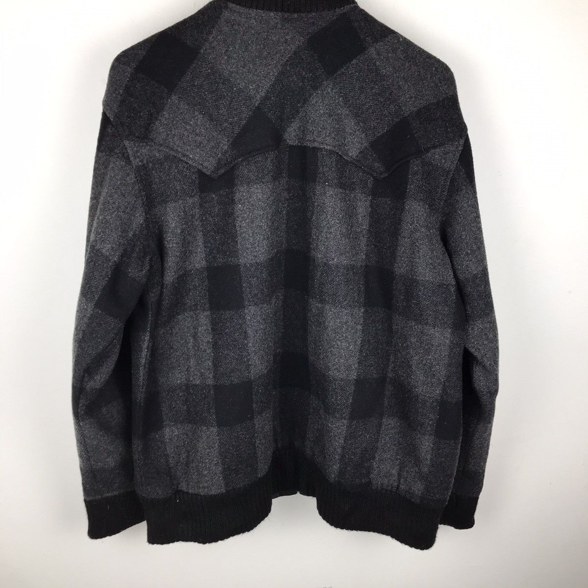 Vintage × Woolrich Woolen Mills Vintage Woolrich Checkered Grid Design Wool Zipper Jacket Size US M / EU 48-50 / 2 - 10 Thumbnail