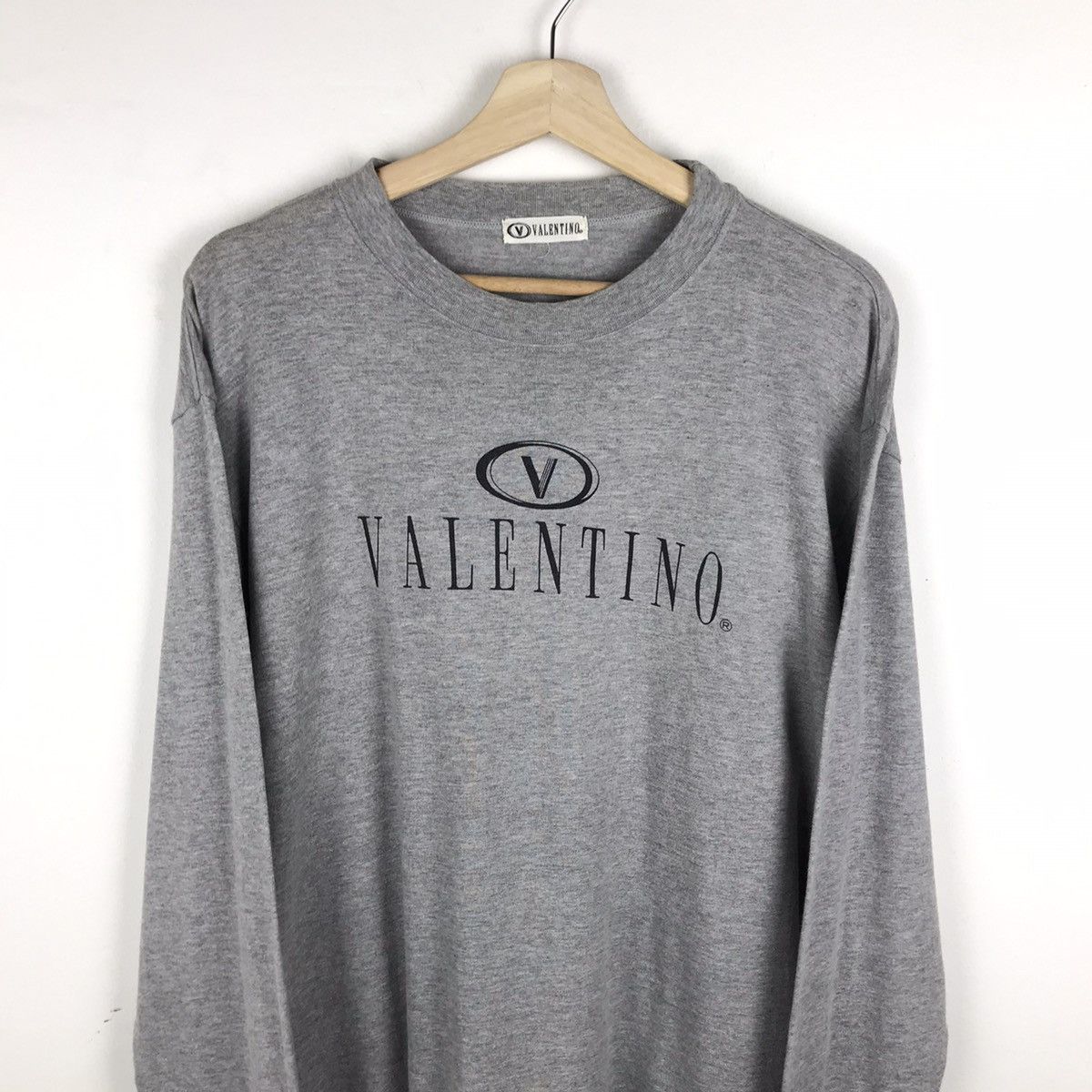 Valentino × Vintage Vintage 90s Valentino Embroidery Longsleeve Tee Size US L / EU 52-54 / 3 - 2 Thumbnail