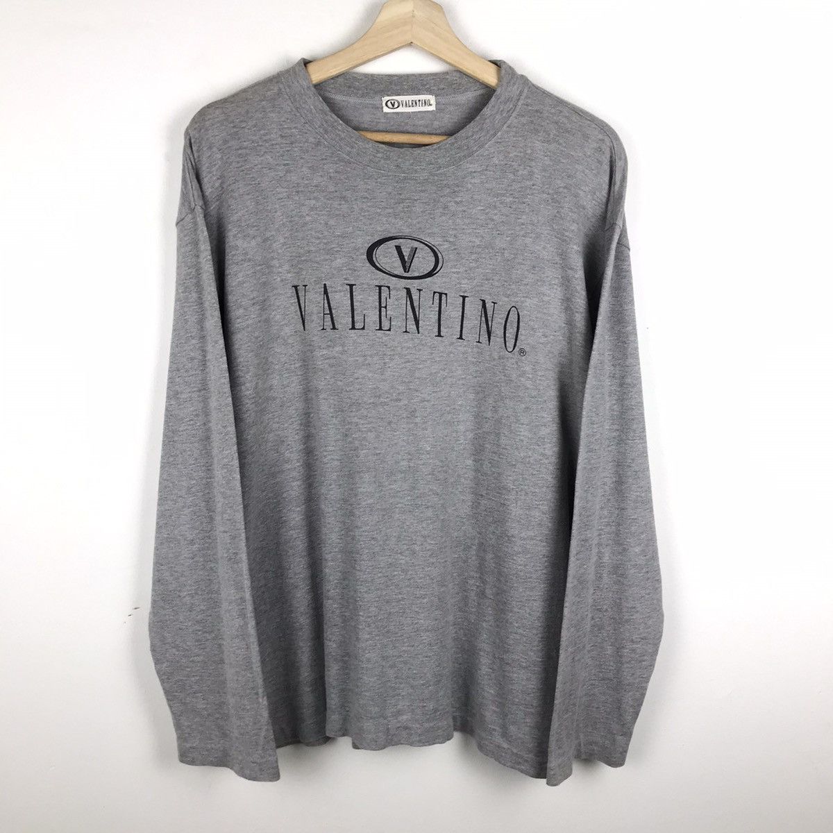 Valentino × Vintage Vintage 90s Valentino Embroidery Longsleeve Tee Size US L / EU 52-54 / 3 - 1 Thumbnail
