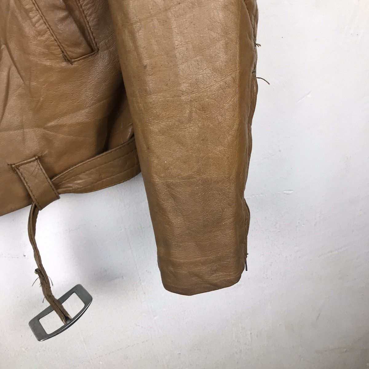 Handmade × Vintage Vintage Handmade Leather Motorcycle Jacket Size US S / EU 44-46 / 1 - 4 Thumbnail