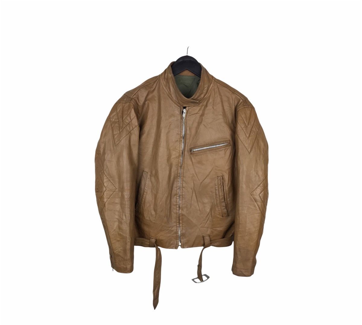 Handmade × Vintage Vintage Handmade Leather Motorcycle Jacket Size US S / EU 44-46 / 1 - 1 Thumbnail