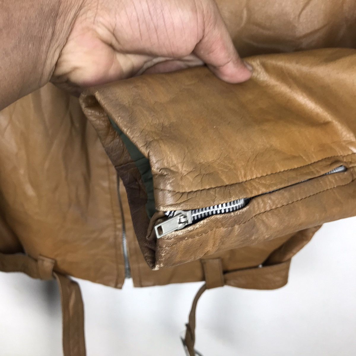 Handmade × Vintage Vintage Handmade Leather Motorcycle Jacket Size US S / EU 44-46 / 1 - 9 Thumbnail