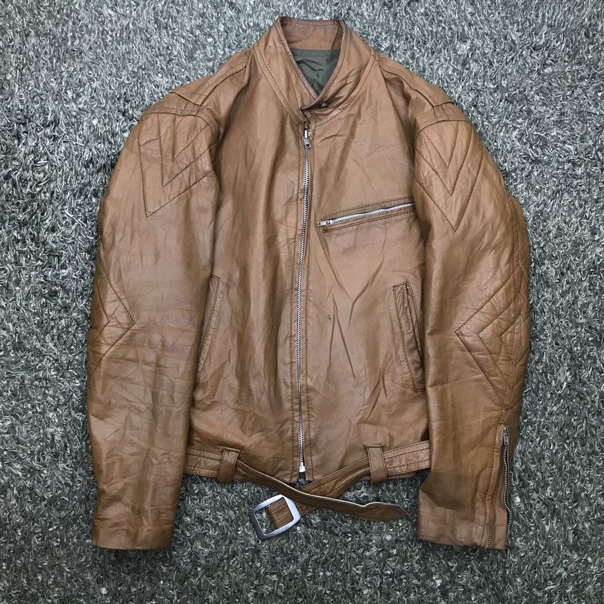 Handmade × Vintage Vintage Handmade Leather Motorcycle Jacket Size US S / EU 44-46 / 1 - 15 Thumbnail