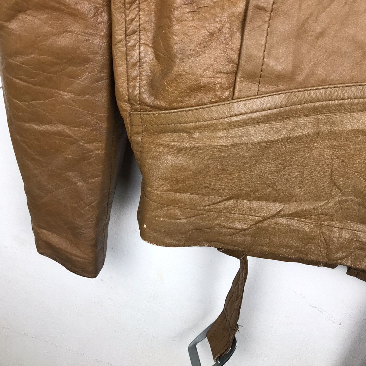 Handmade × Vintage Vintage Handmade Leather Motorcycle Jacket Size US S / EU 44-46 / 1 - 12 Thumbnail
