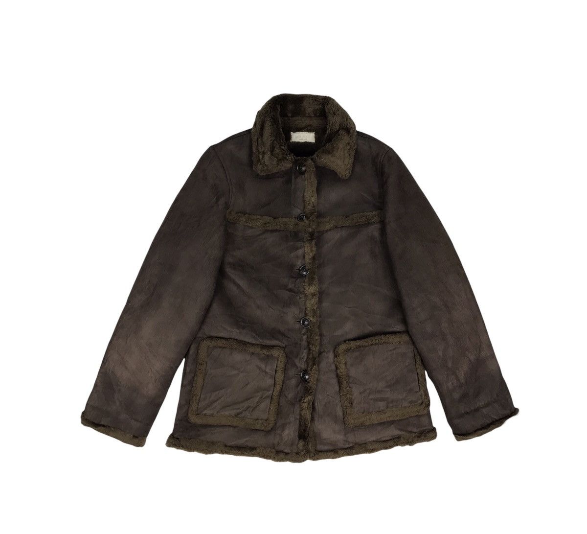 image of Nolleys x Vintage Japanese Designer Nolley's Sherpa Jacket in Brown, Men's (Size Small)