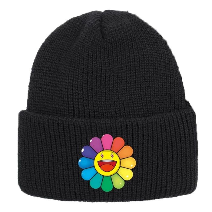 J Balvin × Takashi Murakami Black Rainbow Flower Beanie Hat ABC Colores Size ONE SIZE - 1 Thumbnail