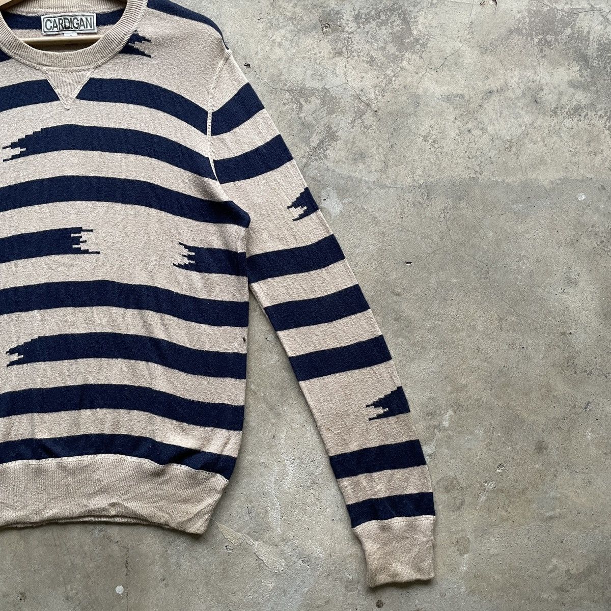 Aran Isles Knitwear Vintage Japanese Blue Striped Knitwear Sweater Jumper Size US M / EU 48-50 / 2 - 4 Thumbnail