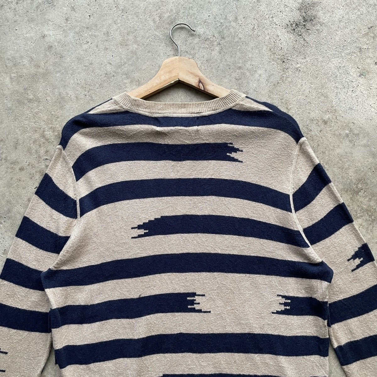 Aran Isles Knitwear Vintage Japanese Blue Striped Knitwear Sweater Jumper Size US M / EU 48-50 / 2 - 10 Thumbnail