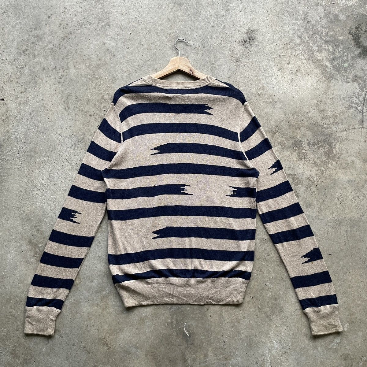 Aran Isles Knitwear Vintage Japanese Blue Striped Knitwear Sweater Jumper Size US M / EU 48-50 / 2 - 11 Thumbnail