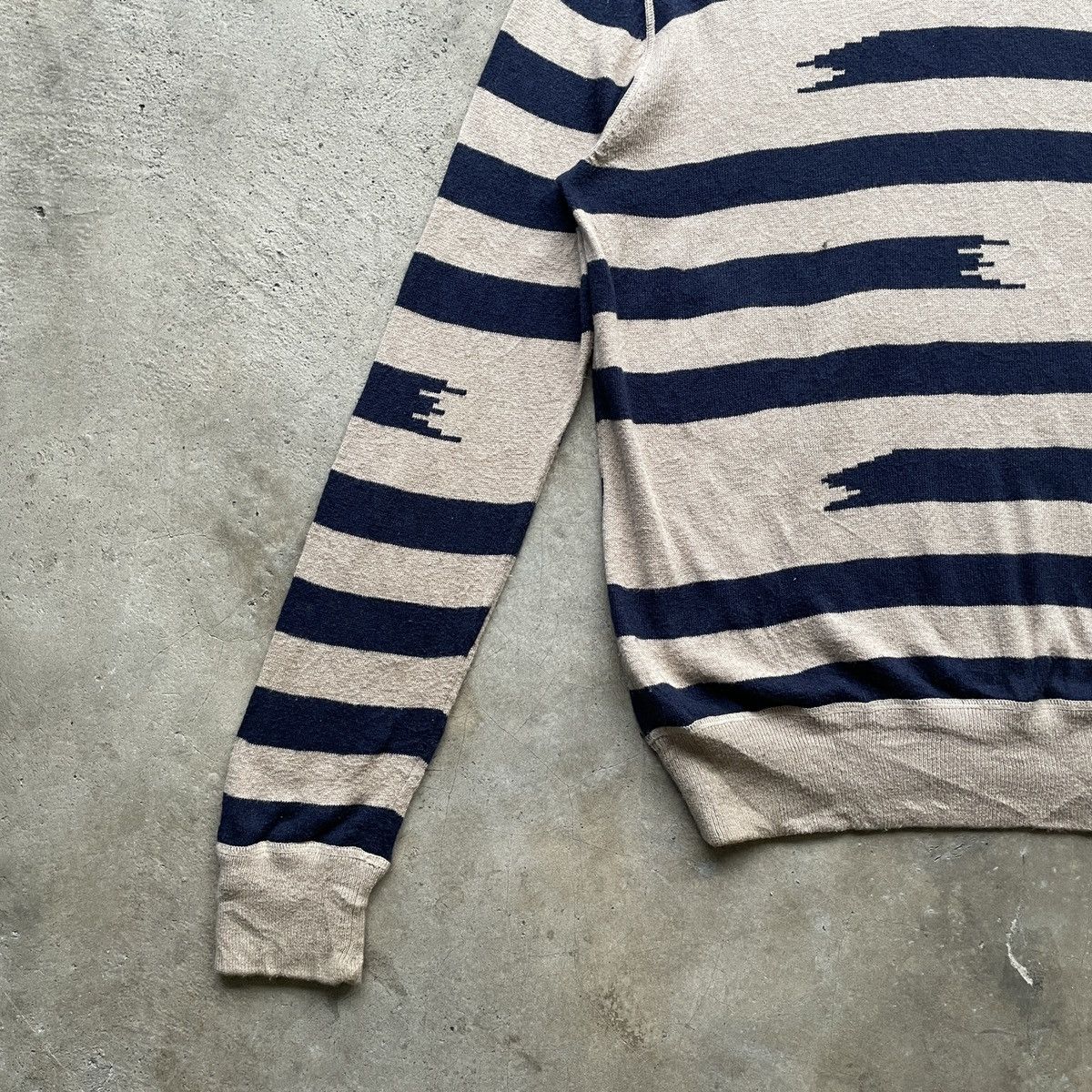 Aran Isles Knitwear Vintage Japanese Blue Striped Knitwear Sweater Jumper Size US M / EU 48-50 / 2 - 9 Thumbnail