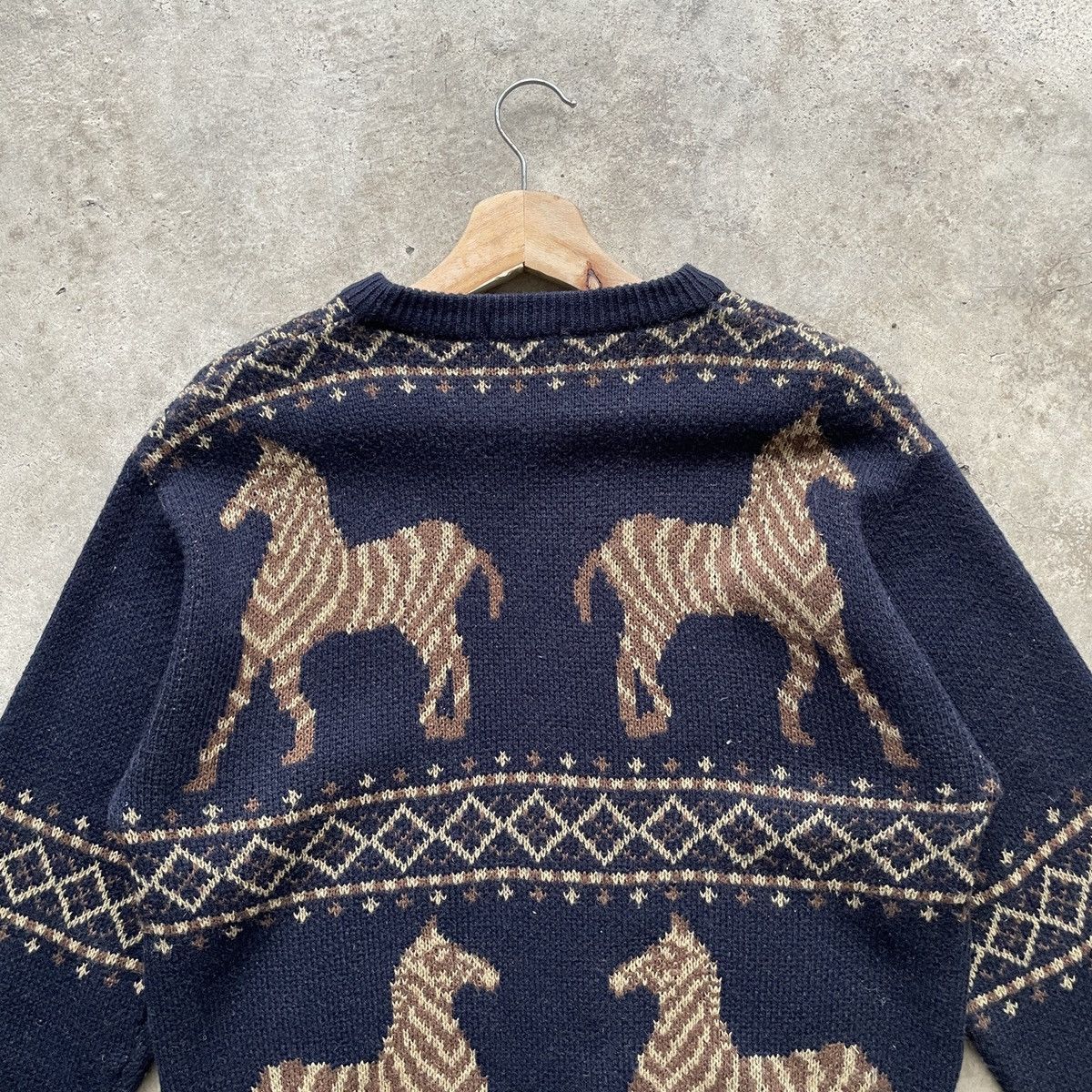 Aran Isles Knitwear × Japanese Brand Vintage Japanese Zebra Full Print Habitat Knitwear Jumper Size US M / EU 48-50 / 2 - 10 Thumbnail