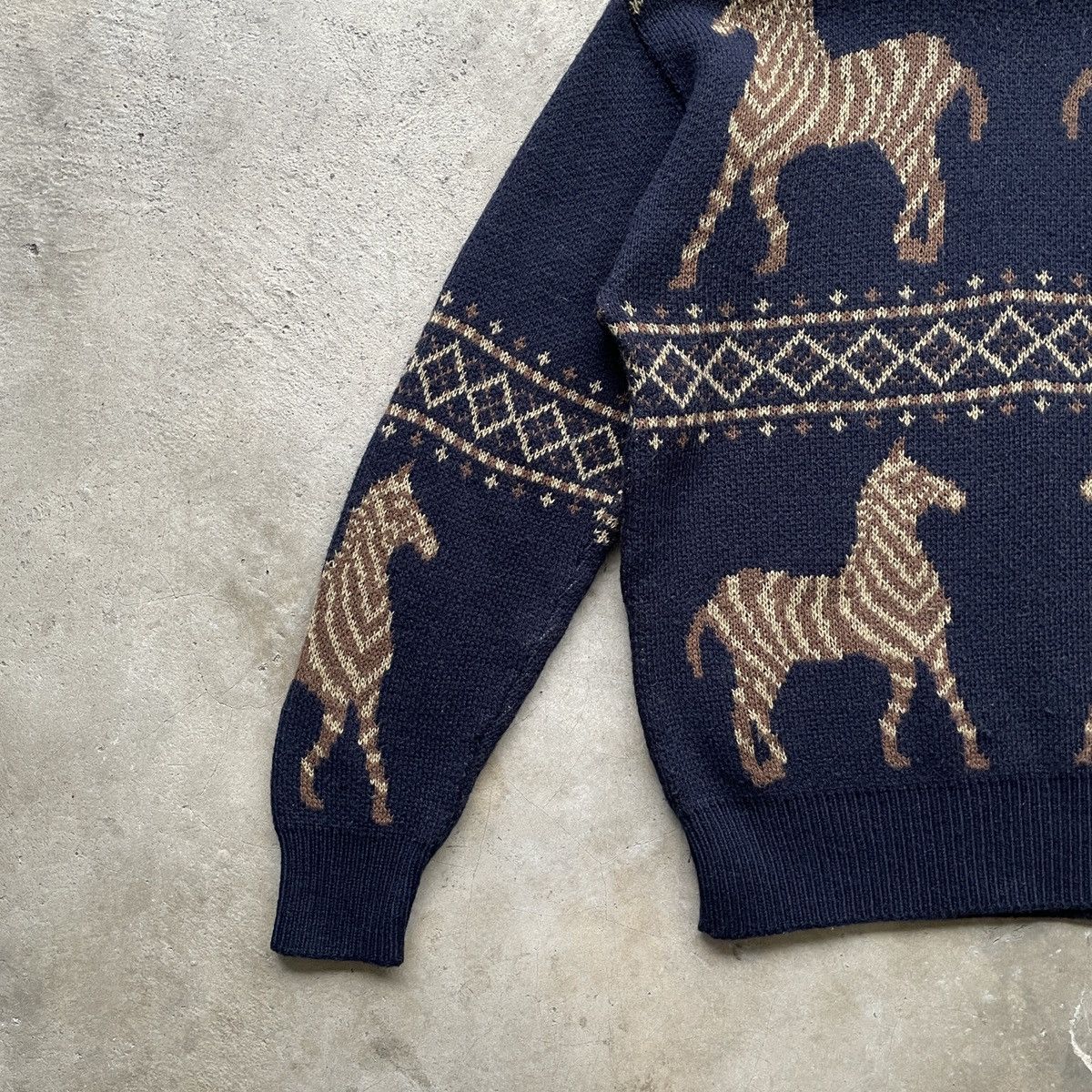 Aran Isles Knitwear × Japanese Brand Vintage Japanese Zebra Full Print Habitat Knitwear Jumper Size US M / EU 48-50 / 2 - 5 Thumbnail