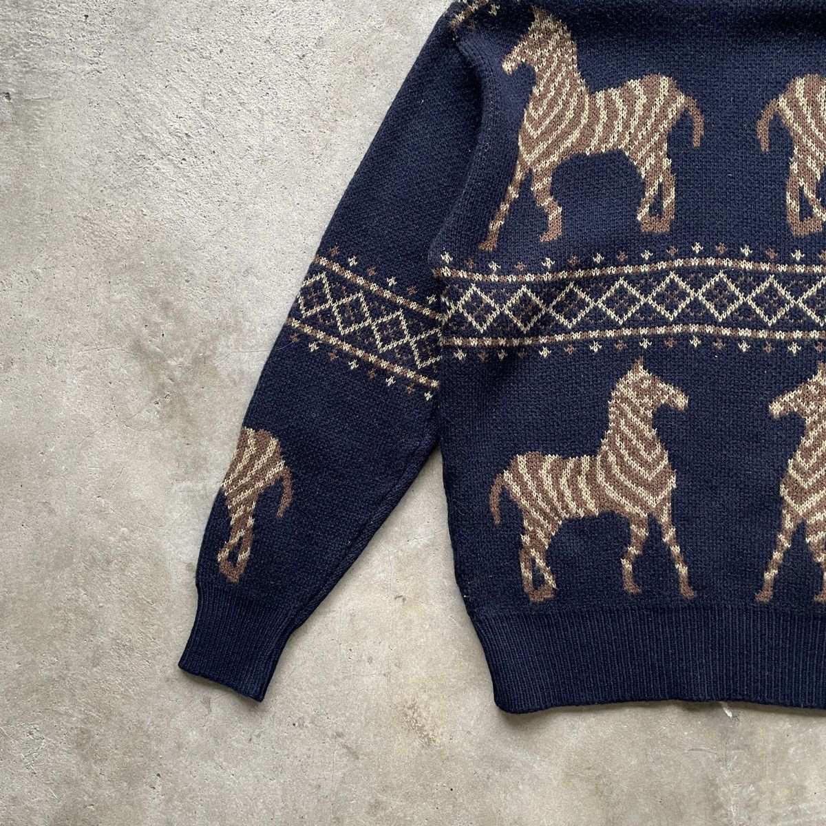 Aran Isles Knitwear × Japanese Brand Vintage Japanese Zebra Full Print Habitat Knitwear Jumper Size US M / EU 48-50 / 2 - 8 Thumbnail