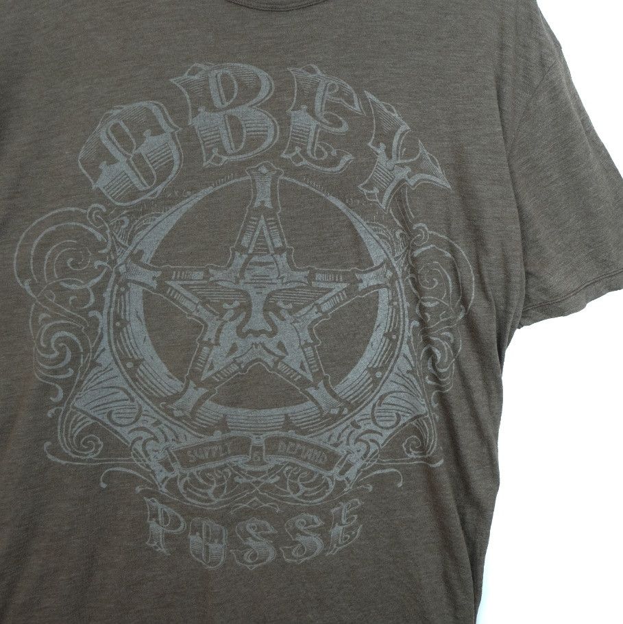 Obey Vintage 2000's OBEY Graphic Tee Shirt 50/50 Fabrics Size US L / EU 52-54 / 3 - 3 Thumbnail
