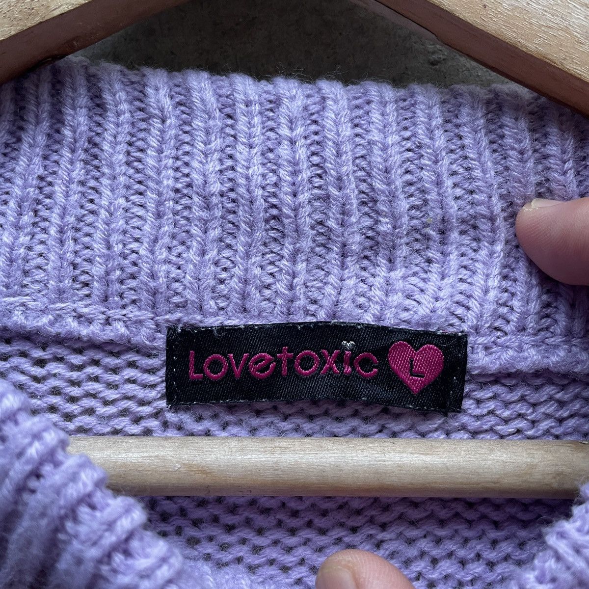 Japanese Brand Vintage Love Toxic Knit With Fur Purple/White Knitwear RARE Size US M / EU 48-50 / 2 - 6 Thumbnail