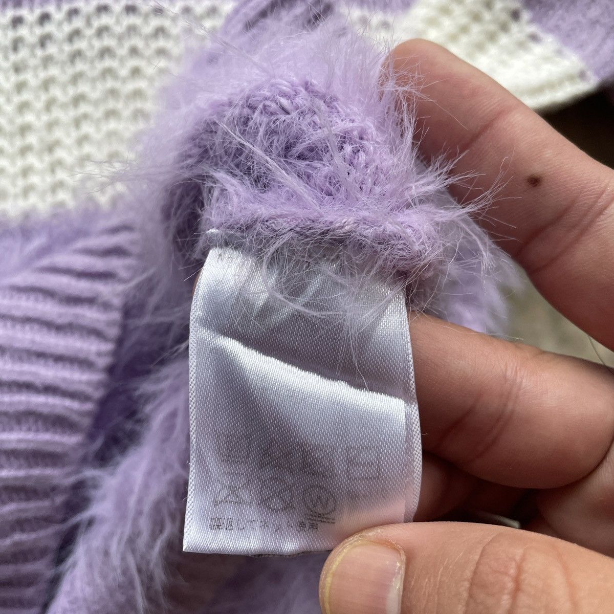 Japanese Brand Vintage Love Toxic Knit With Fur Purple/White Knitwear RARE Size US M / EU 48-50 / 2 - 7 Thumbnail