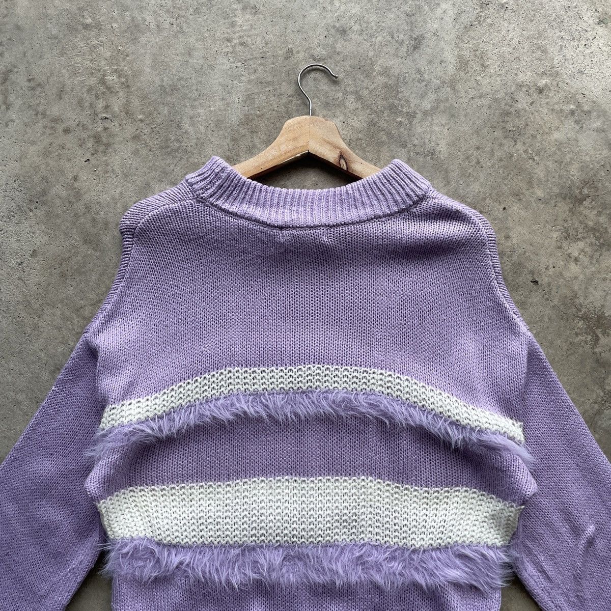 Japanese Brand Vintage Love Toxic Knit With Fur Purple/White Knitwear RARE Size US M / EU 48-50 / 2 - 10 Thumbnail