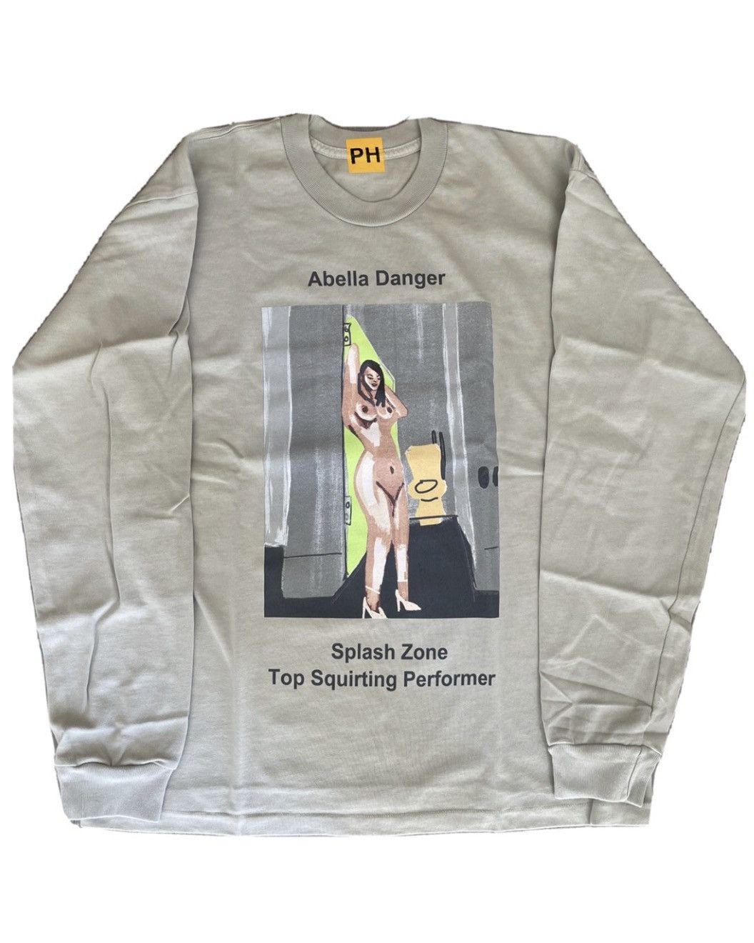 image of Yeezy X Pornhub Abella Danger L/s Tee in Vapor, Men's (Size Small)