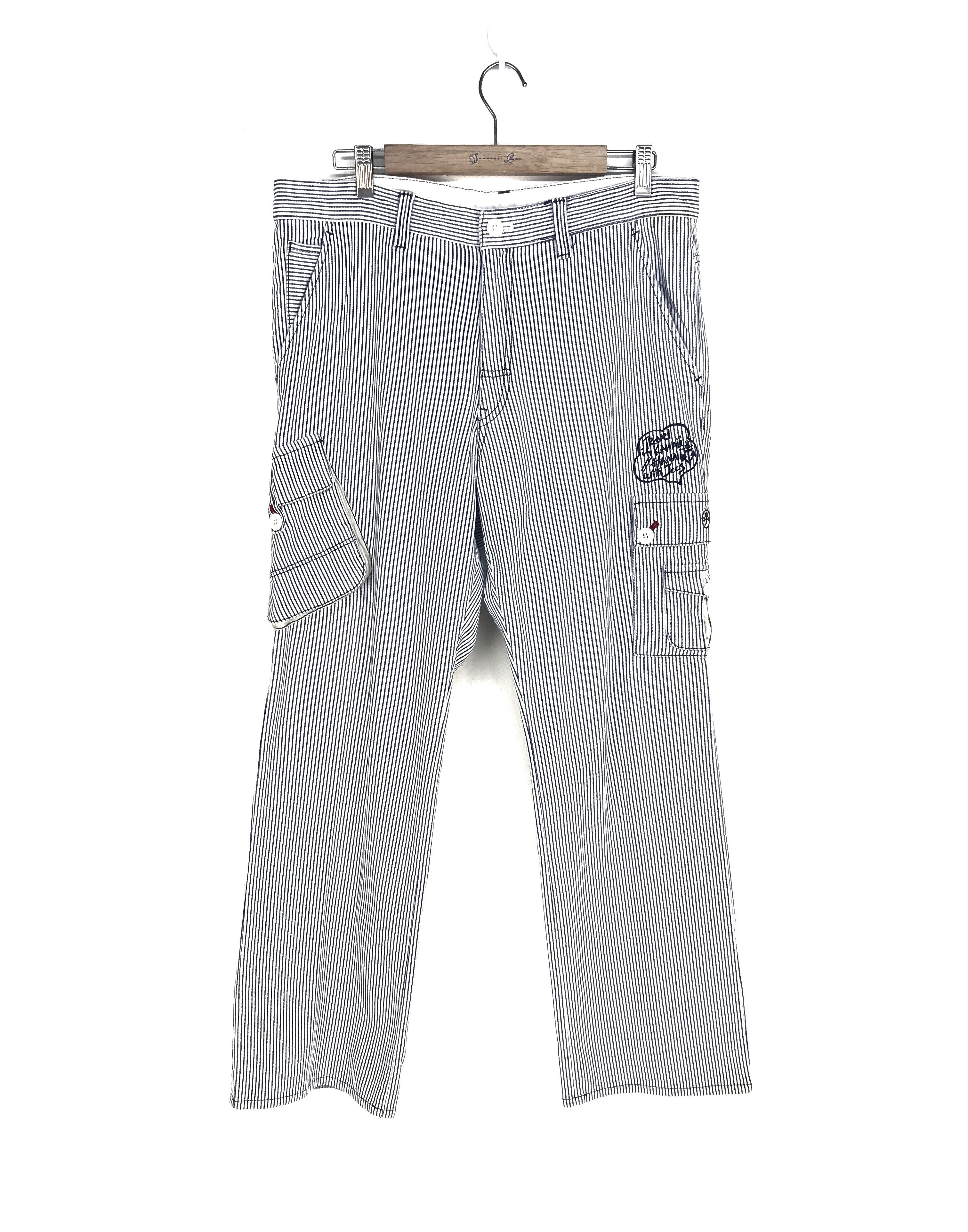Jean Charles De Castelbajac CASTELBAJAC SPORT Striped Hickory Cargo Jeans Size US 34 / EU 50 - 1 Thumbnail