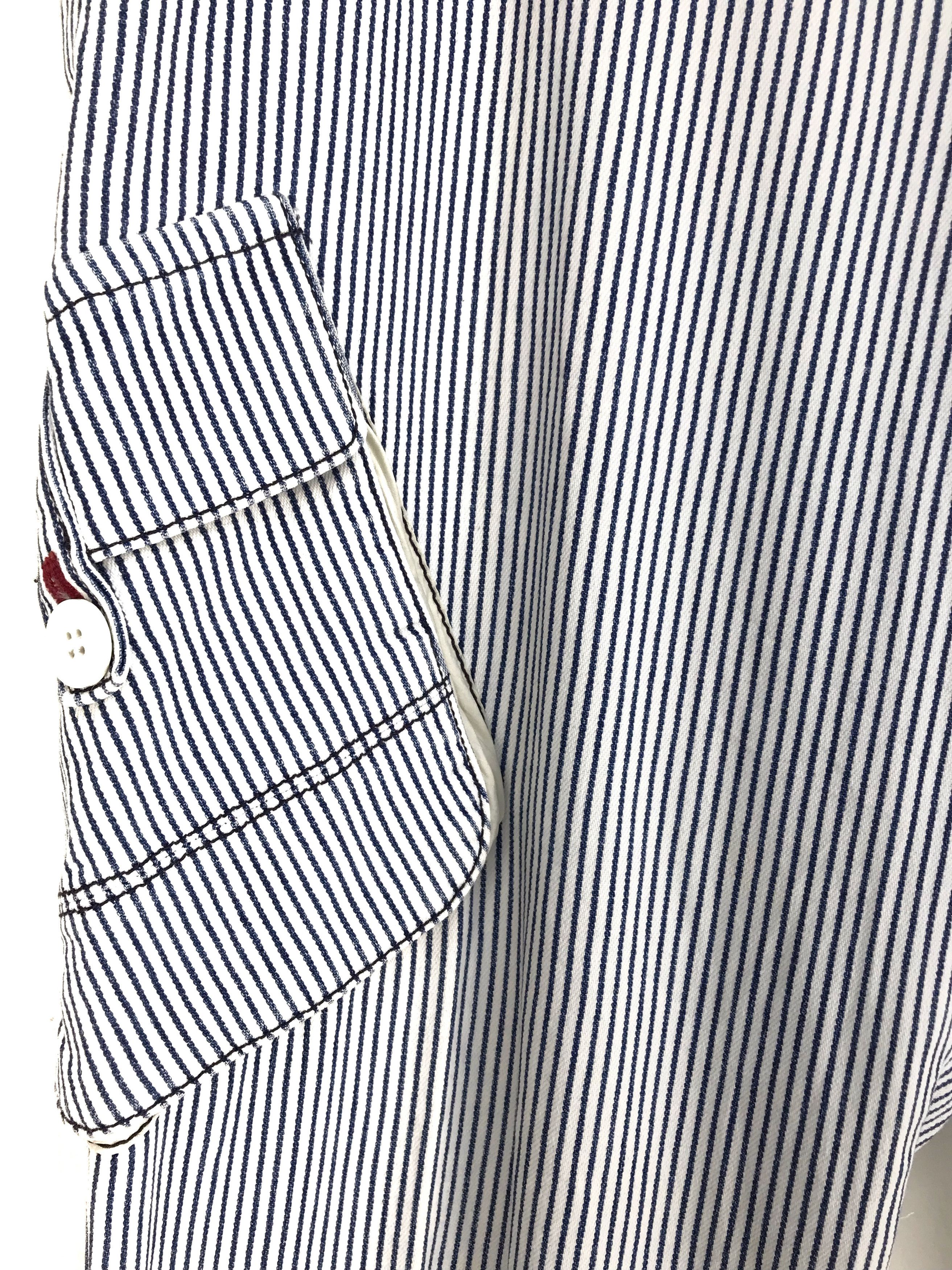 Jean Charles De Castelbajac CASTELBAJAC SPORT Striped Hickory Cargo Jeans Size US 34 / EU 50 - 4 Thumbnail