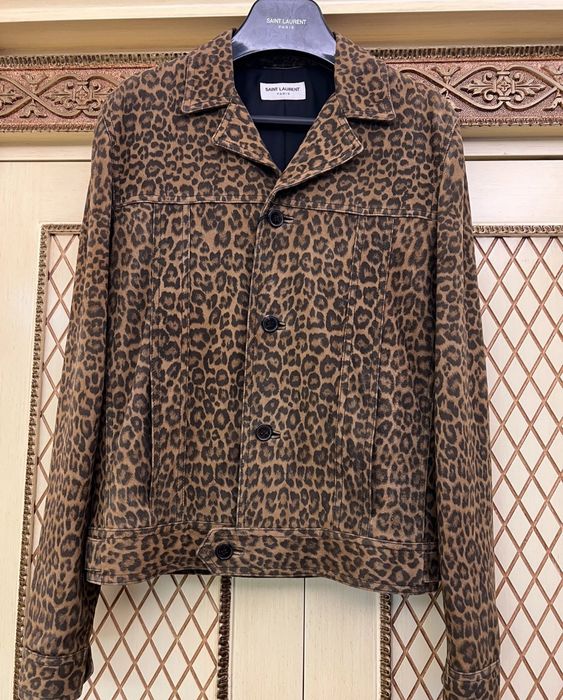 Saint laurent hotsell leopard jacket