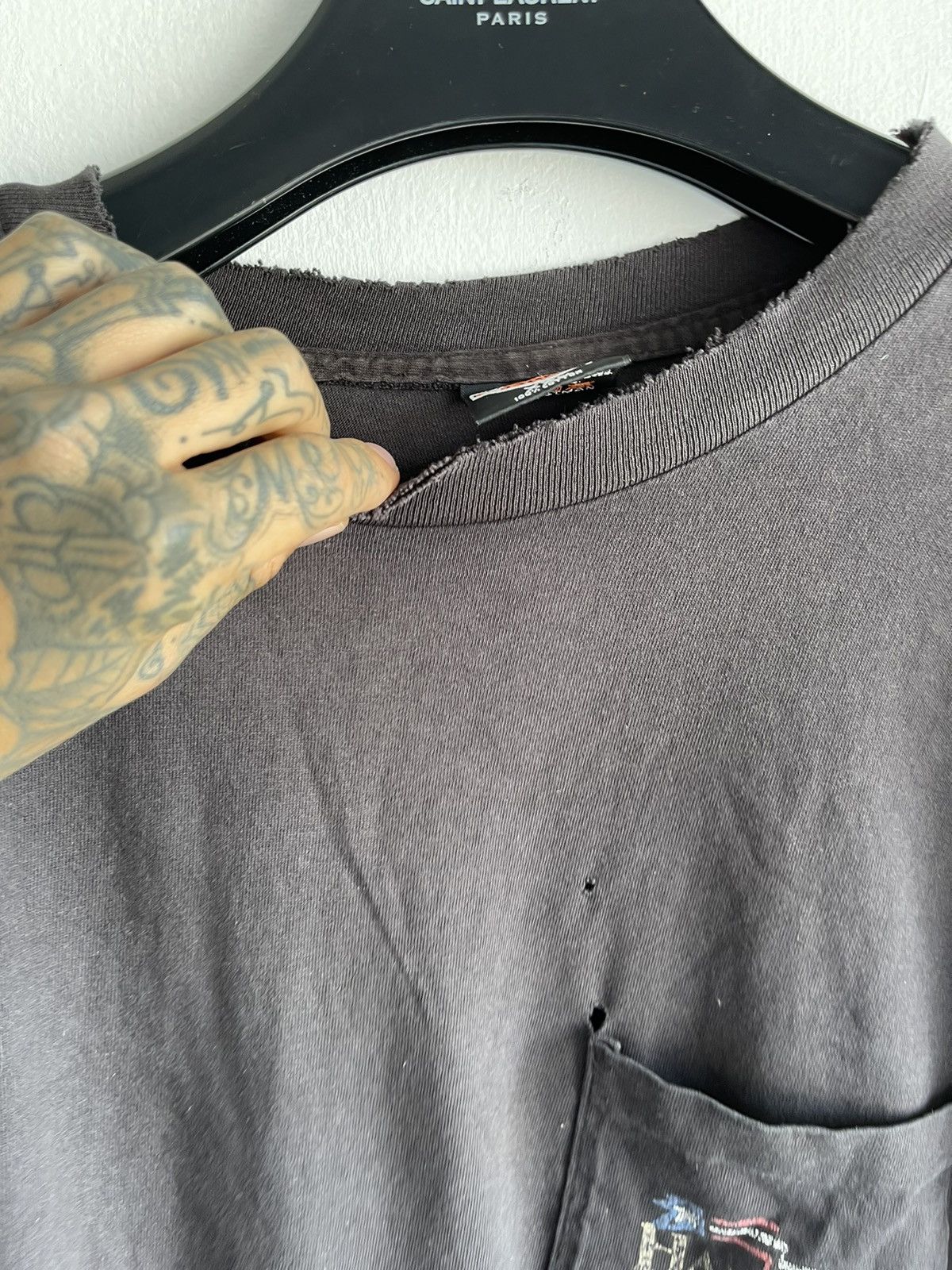 Harley Davidson × Vintage Vintage 1997 Harley Davidson Thrashed Shirt Black Size US XXL / EU 58 / 5 - 8 Thumbnail