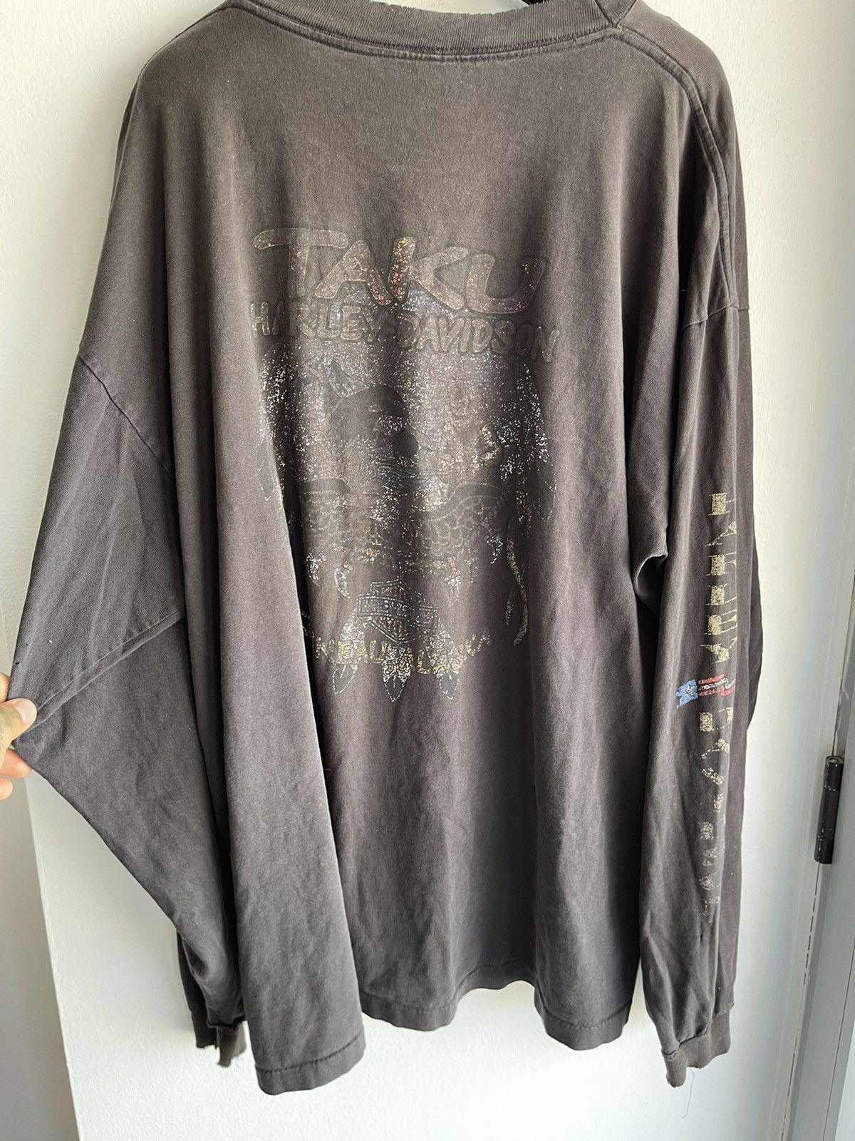 Harley Davidson × Vintage Vintage 1997 Harley Davidson Thrashed Shirt Black Size US XXL / EU 58 / 5 - 12 Thumbnail