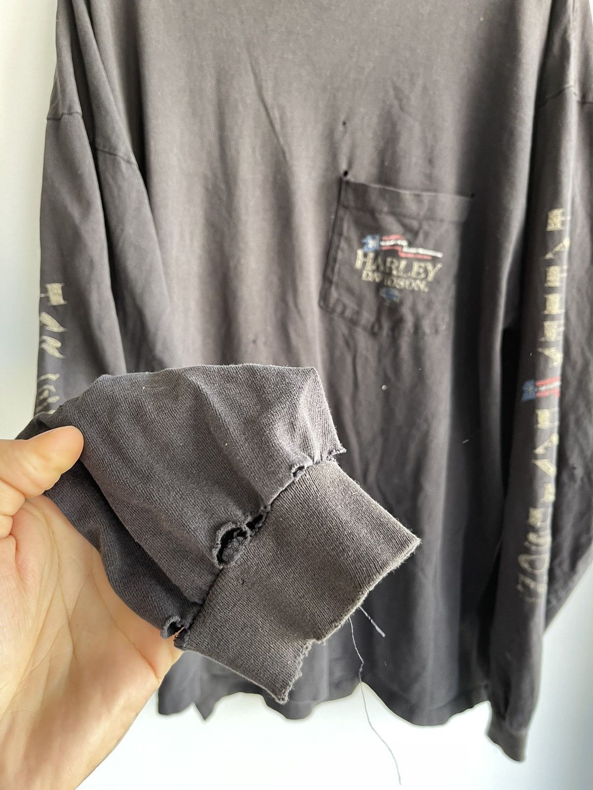 Harley Davidson × Vintage Vintage 1997 Harley Davidson Thrashed Shirt Black Size US XXL / EU 58 / 5 - 6 Thumbnail