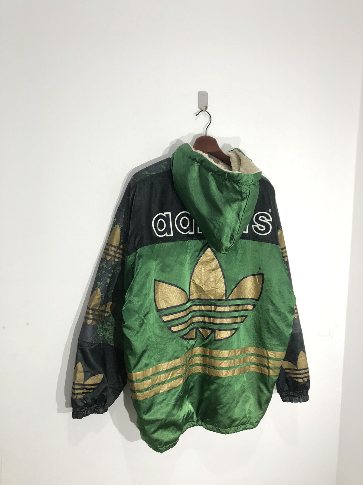 Adidas × Vintage Vintage Adidas Big Logo Over Print Sherpa Size US L / EU 52-54 / 3 - 14 Thumbnail